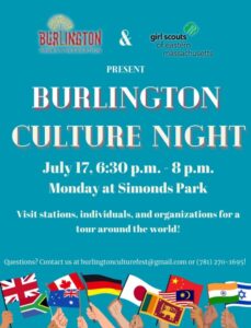 burlington culture night massachusetts
