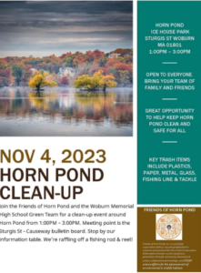 nov 4 horn pond clean up